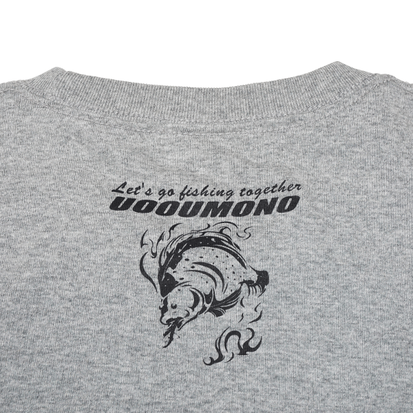 グレーTシャツ(ヒラメ)えり
